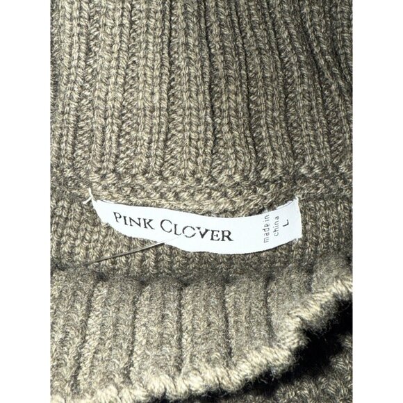 Pink Clover Gabriel Mock Neck Textured Sweater Olive Green Size L NWT - Picture 2 of 4
